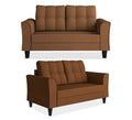 Adorn India Maddox Tufted 3+2+1 6 Seater Sofa Set (Brown) (3 Year Warranty)