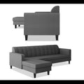 Rio Elegant L Shape 6 Seater Sofa Set (Lhs) (Grey)