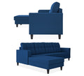 Adorn India Maddox Tufted L Shape 6 Seater Sofa Set Lhs (Blue) (3 Year Warranty)