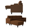 Adorn India Maddox Tufted L Shape 5 Seater Sofa Set LHS (Brown) (3 Year Warranty)