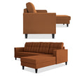 Adorn India Maddox Tufted L Shape 5 Seater Sofa Set RHS (Rust) (3 Year Warranty)