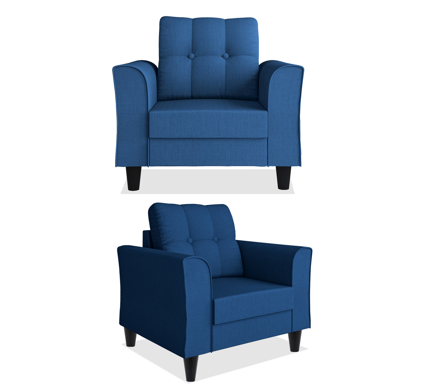 Adorn India Maddox 5 Seater 3-1-1 Sofa Set (Blue)