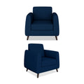 Adorn India Harlem 6 Seater 3+2+1 Fabric Sofa Set (Blue) (3 Year Warranty)