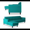 Rio Elegant L Shape 6 Seater Sofa Set (Lhs) (Aqua Blue)