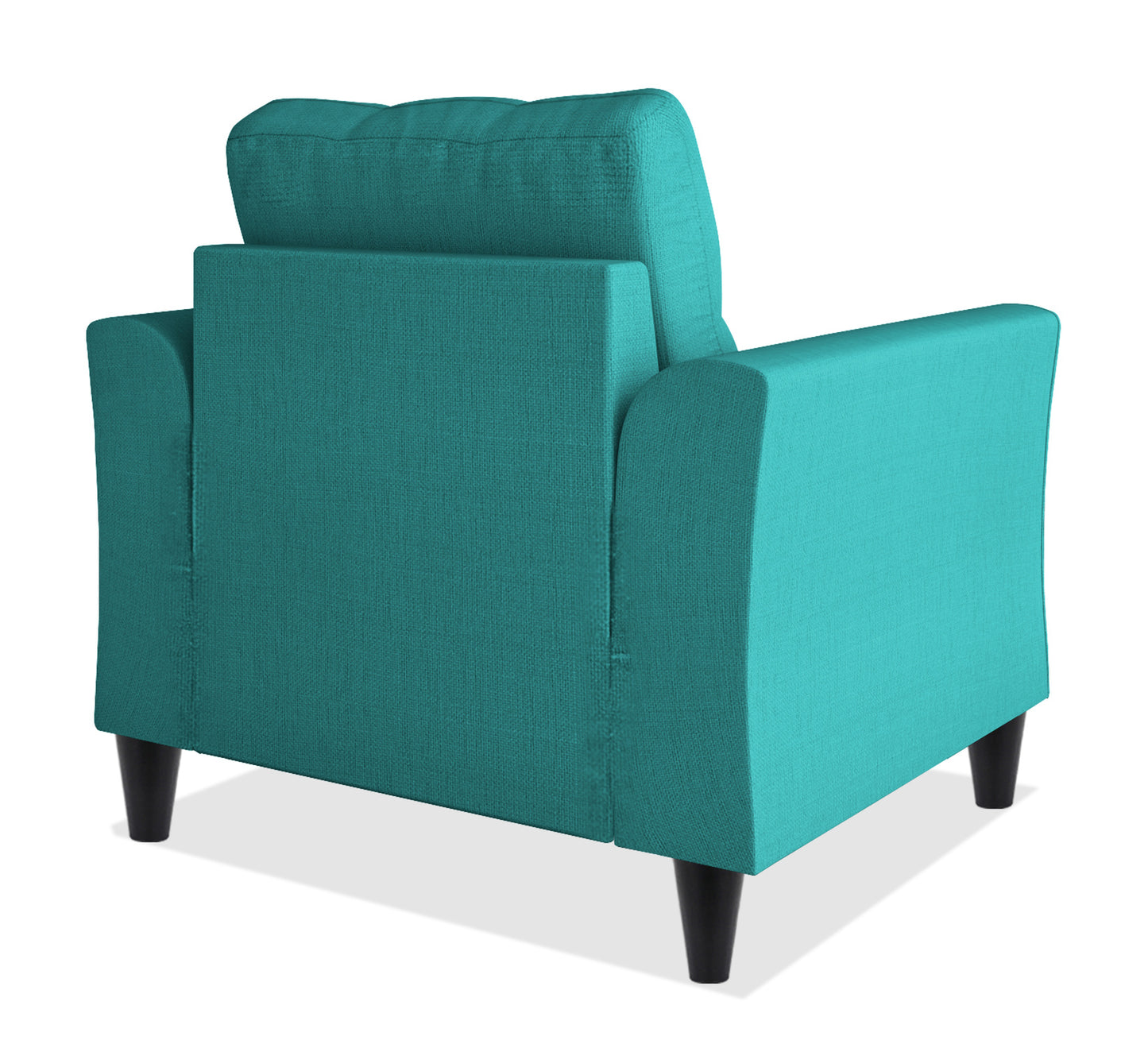 Adorn India Wood Marcus 1 Seater Sofa (Aqua Blue), Standard Sofa