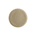 Adorn India Olivia Round 1 Seater Ottoman Pouffe Striped Pattern with Velvet Suede Fabric (Beige)