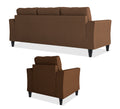 Adorn India Maddox Tufted 3-1-1 5 Seater Sofa Set (Brown) (3 Year Warranty)