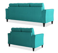 Adorn India Maddox Tufted 5 Seater 3+2 Sofa Set (Aqua Blue) (3 Year Warranty)