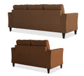 Adorn India Maddox Tufted 3+2 5 Seater Sofa Set (Brown) (3 Year Warranty)
