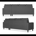 Chandler Plain L Shape 6 Seater Sofa Set RHS (Grey)