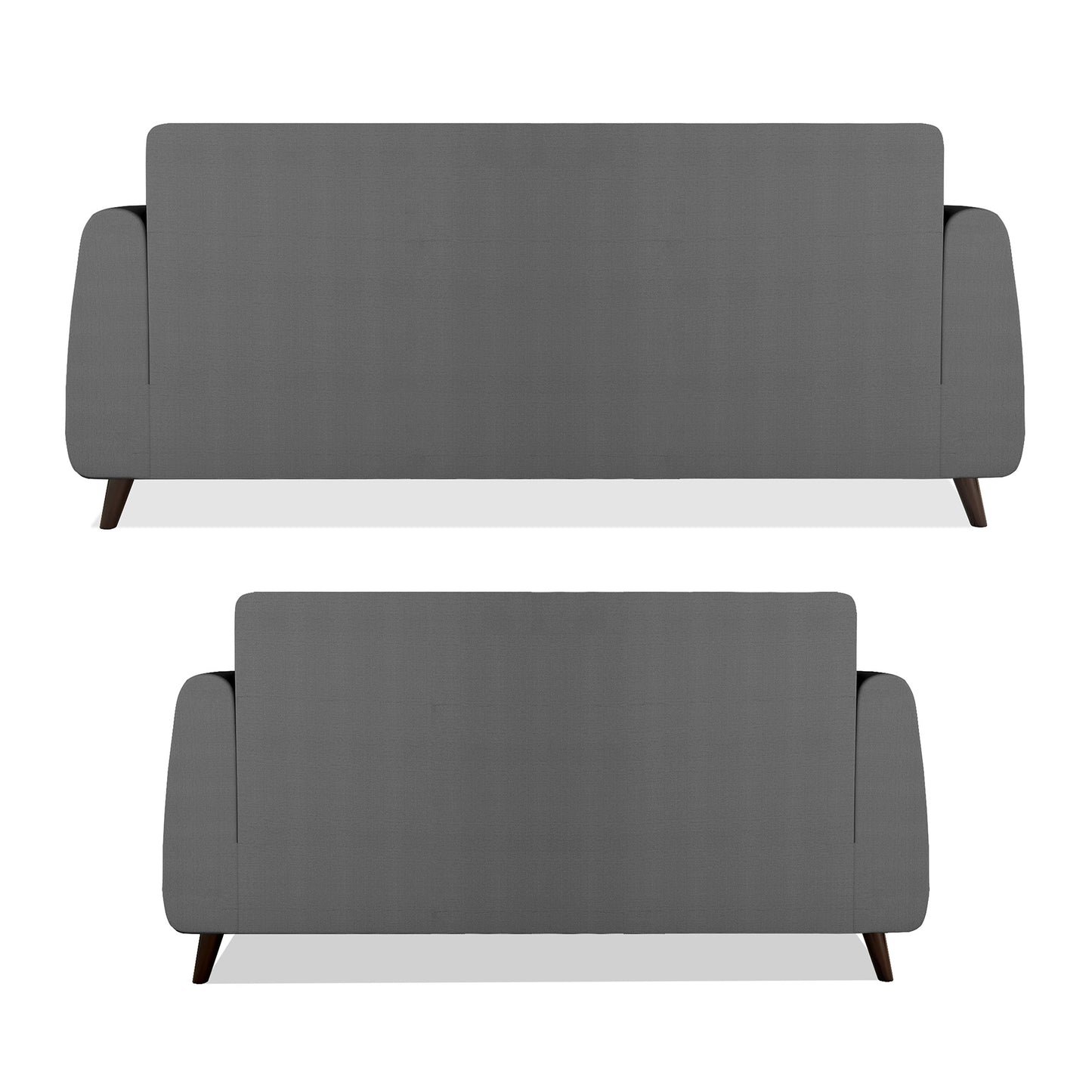 Adorn India Harlem 5 Seater 3+2 Fabric Sofa Set (Grey)