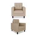 Adorn India Darcy 3+1+1 5 Seater Sofa Set (Beige) (3 Year Warranty)