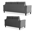 Adorn India Maddox Tufted 3+2 5 Seater Sofa Set (Grey) (3 Year Warranty)