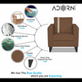 Adorn India Chandler Plus 1 Seater Sofa (Brown) (3 Year Warranty)