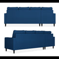 Chandler Plain L Shape 6 Seater Sofa Set Lhs (Blue)