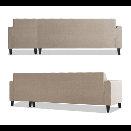 Adorn India Rio Elegant L Shape 6 Seater Sofa Set (RHS) (Beige) (3 Year Warranty)