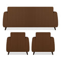 Adorn India Harlem 5 Seater 3-1-1 Sofa Set (Brown) (3 Year Warranty)