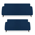 Adorn India Harlem 5 Seater 3+2 Fabric Sofa Set (Blue) (3 Year Warranty)