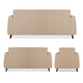 Adorn India Harlem 6 Seater 3+2+1 Fabric Sofa Set (Beige) (3 Year Warranty)