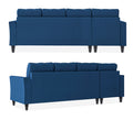 Adorn India Maddox Tufted L Shape 6 Seater Sofa Set Lhs (Blue) (3 Year Warranty)