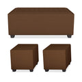 Darcy L Shape 8 Seater Sofa Set with Center Table and 2 Ottoman Puffy (RHS) (Brown)
