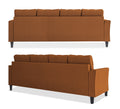 Adorn India Maddox Tufted L Shape 6 Seater Sofa Set RHS (Rust) (3 Year Warranty)