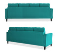 Adorn India Maddox Tufted L Shape 6 Seater Sofa Set RHS (Aqua Blue) (3 Year Warranty)