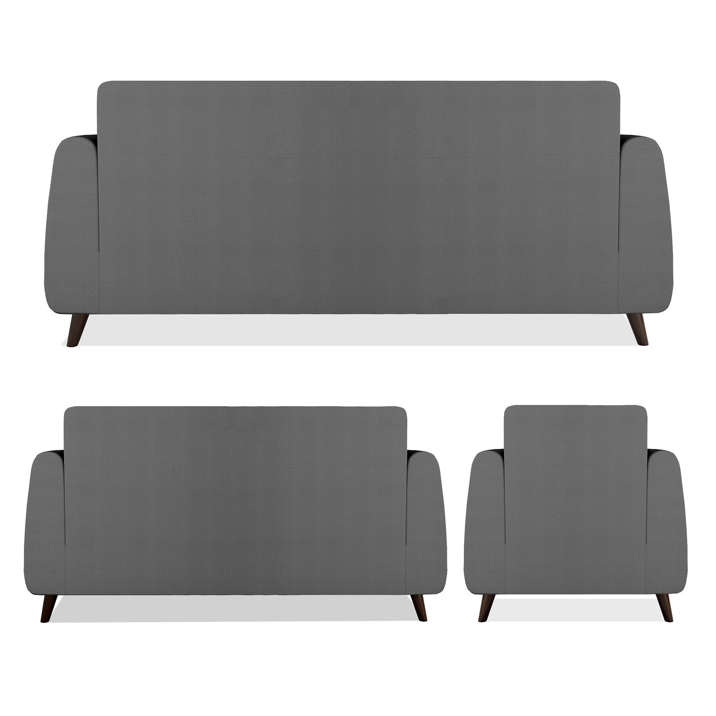 Adorn India Harlem 6 Seater 3+2+1 Fabric Sofa Set (Grey)