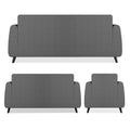 Adorn India Harlem 6 Seater 3+2+1 Fabric Sofa Set (Grey) (3 Year Warranty)