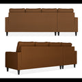 Chandler Plain L Shape 6 Seater Sofa Set Lhs (Brown)