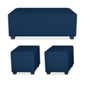 Darcy L Shape 8 Seater Sofa Set with Center Table and 2 Ottoman Puffy (RHS) (Blue)