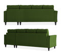 Adorn India Maddox Tufted L Shape 5 Seater Sofa Set RHS (Green) (3 Year Warranty)