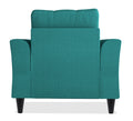 Adorn India Maddox Tufted 1 Seater Sofa (Aqua Blue) (3 Year Warranty)