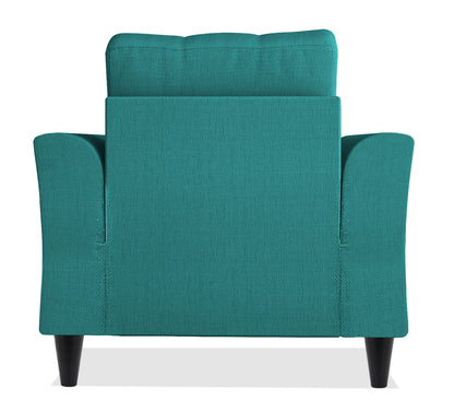 Adorn India Wood Marcus 1 Seater Sofa (Aqua Blue), Standard Sofa