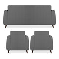 Adorn India Harlem 5 Seater 3-1-1 Sofa Set (Grey) (3 Year Warranty)