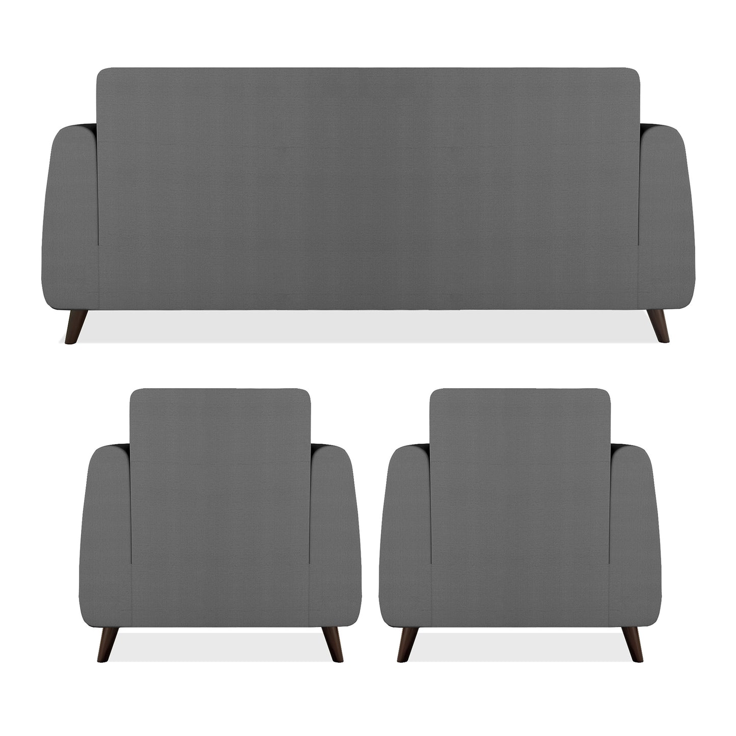 Adorn India Harlem 5 Seater 3-1-1 Sofa Set (Grey)