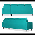 Chandler Plain L Shape 6 Seater Sofa Set RHS (Aqua Blue)