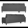 Chandler Plain L Shape 6 Seater Sofa Set Lhs (Grey)