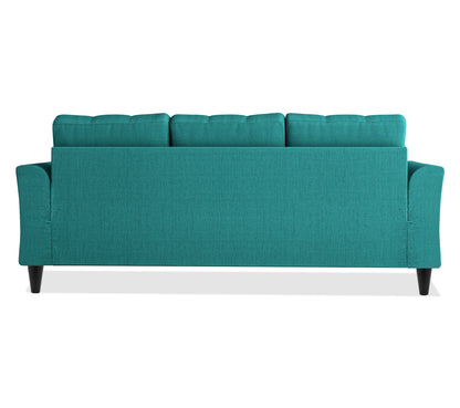 Adorn India Maddox Tufted 3 Seater Sofa (Aqua Blue) (3 Year Warranty)