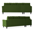 Adorn India Maddox Tufted L Shape 6 Seater Sofa Set LHS (Green) (3 Year Warranty)