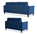 Adorn India Maddox Tufted 5 Seater 3+2 Sofa Set (Blue) (3 Year Warranty)