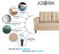 Adorn India Maddox Tufted L Shape 6 Seater Sofa Set RHS (Beige) (3 Year Warranty)