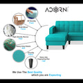 Rio Elegant L Shape 6 Seater Sofa Set (Lhs) (Aqua Blue)