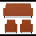 Darcy 3+1+1 5 Seater Sofa Set (Rust)
