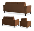 Adorn India Maddox Tufted 3+2+1 6 Seater Sofa Set (Brown) (3 Year Warranty)