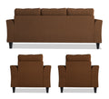 Adorn India Maddox Tufted 3-1-1 5 Seater Sofa Set (Brown) (3 Year Warranty)