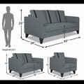 Chandler Plus 3+2+1 6 Seater Sofa Set (Grey)