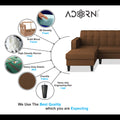 Rio Elegant L Shape 6 Seater Sofa Set (Lhs) (Brown)