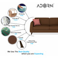 Adorn India Harlem 3 Seater Sofa (Brown)(3 Year Warranty)