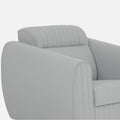 Adorn India Premium Luster Plus 1 Seater Sofa | Velvet Suede Fabric | 3-Year Warranty | Color Grey with Golden Legs & Striped Pattern Cushion